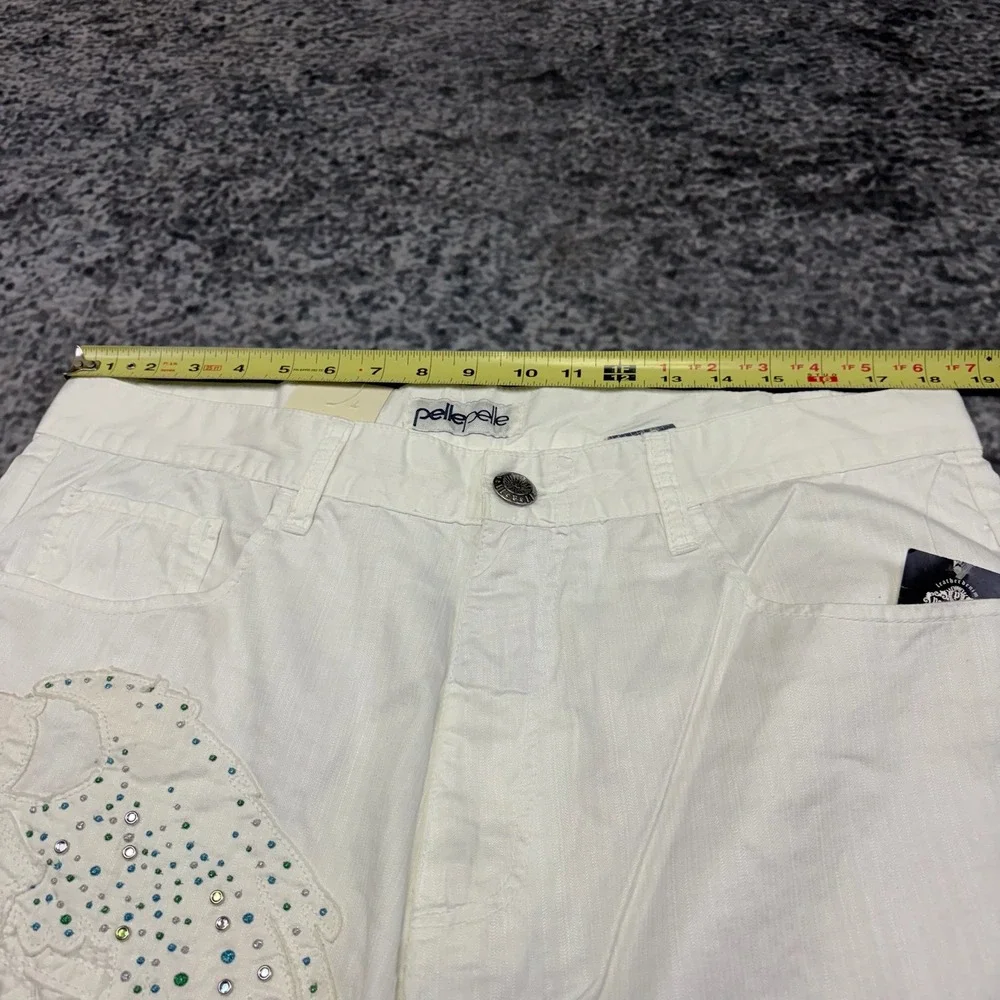 NWT Vintage Pelle Pelle Cargo Shorts Mens 36 White Baggy Hip-Hop Skater Y2K
